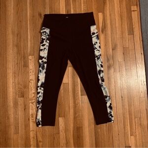 Black Leggings with Floral Side Panels